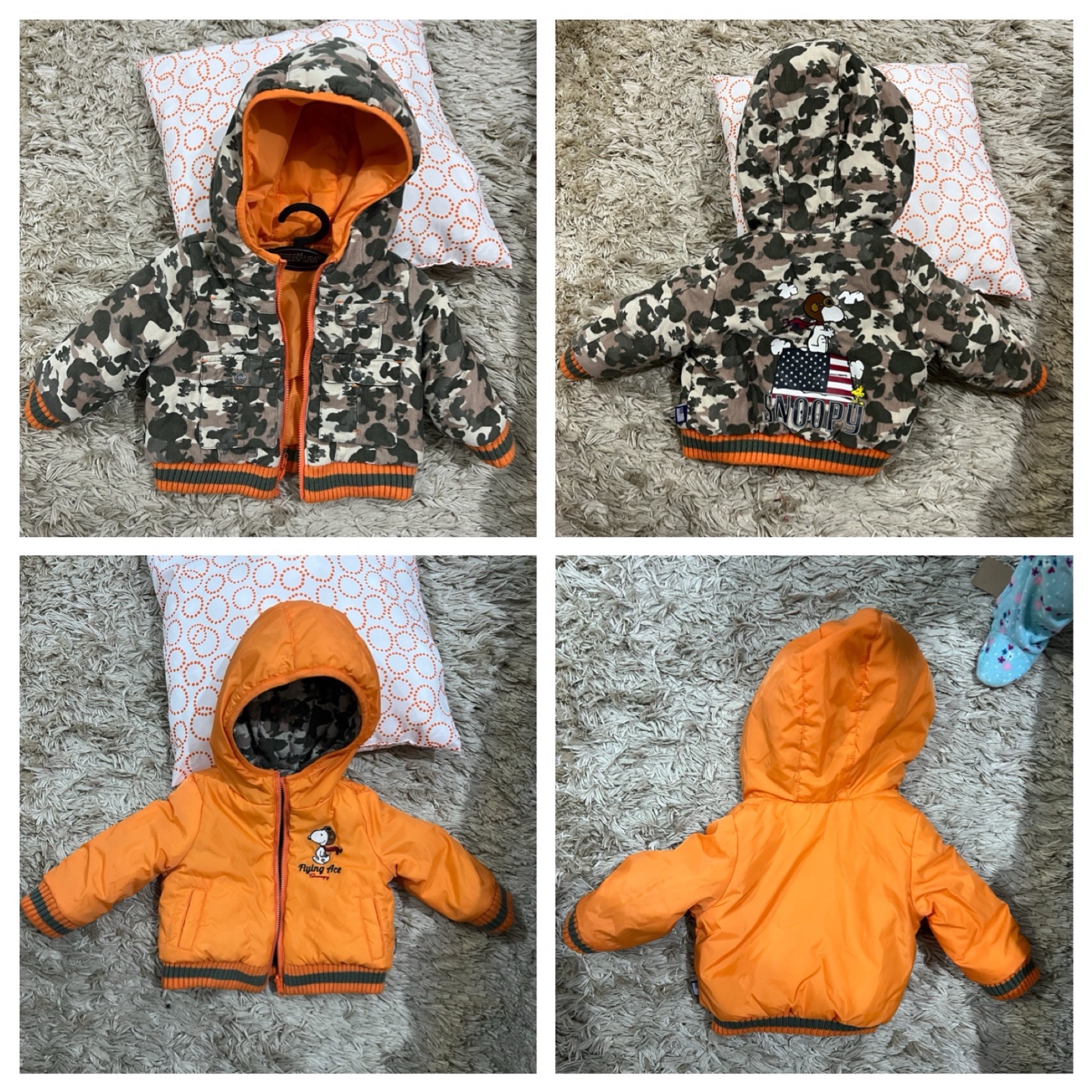 Blouson bébé snoopy double face 9-12 mois 