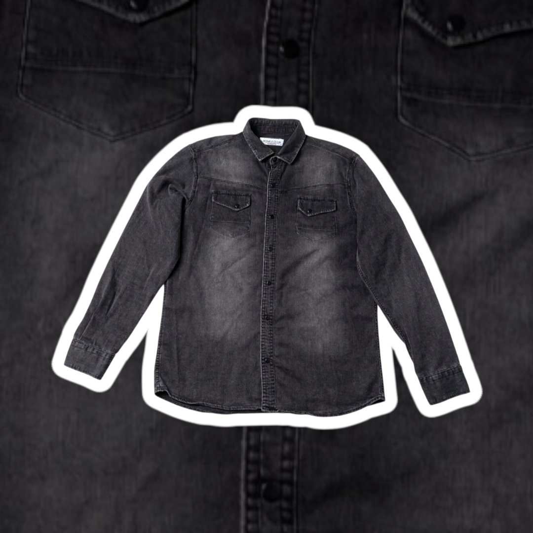 Black denim shirt 