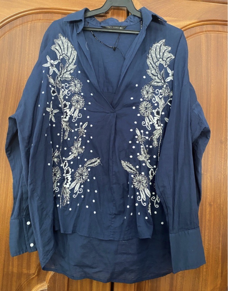 chemise brodée zara 