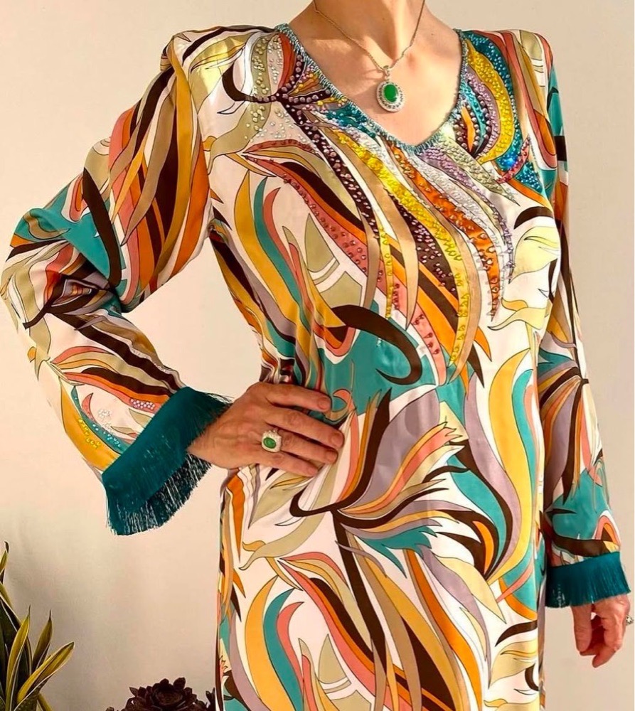 Robe  longue avec strass 