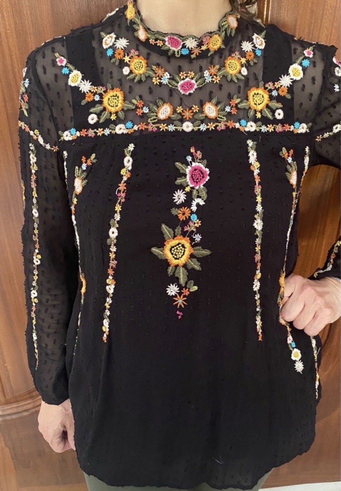 chemise brodée neuve zara 
