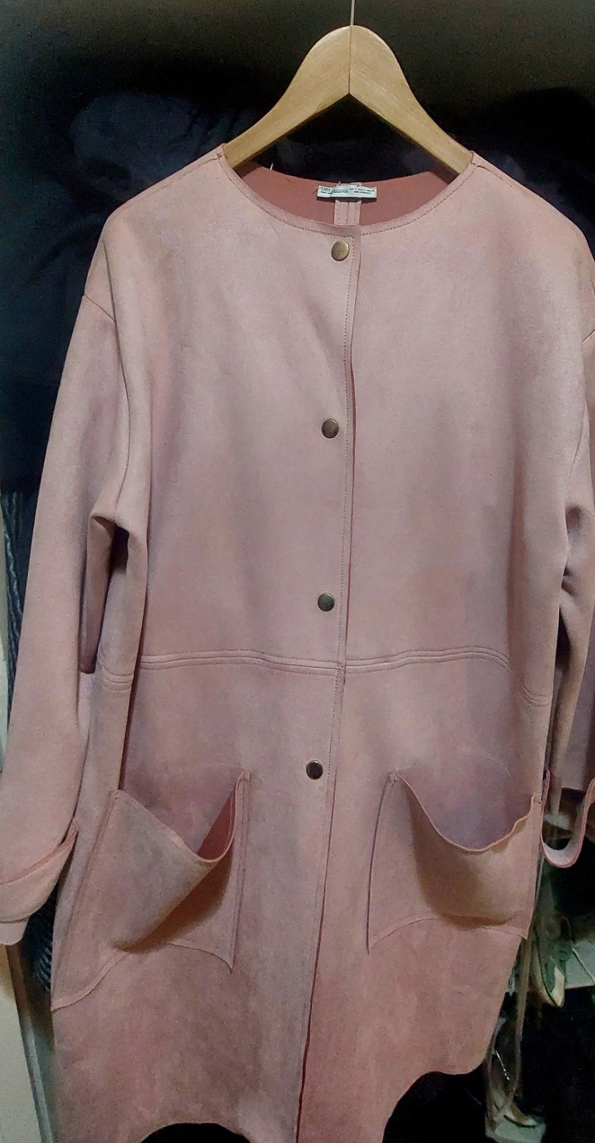 Manteau léger effet faux daim