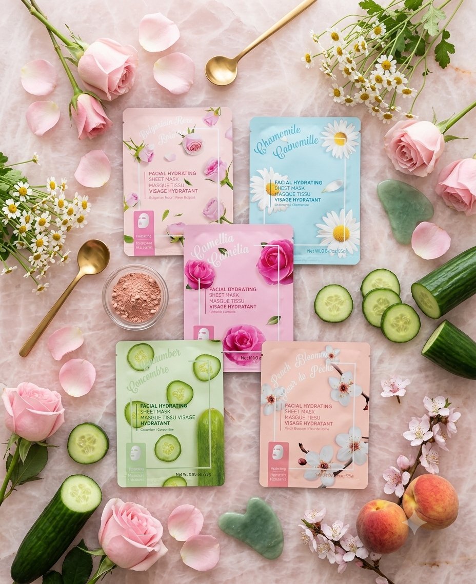 Pack 5 Masques Tissu MINISO - ماسكات للوجه