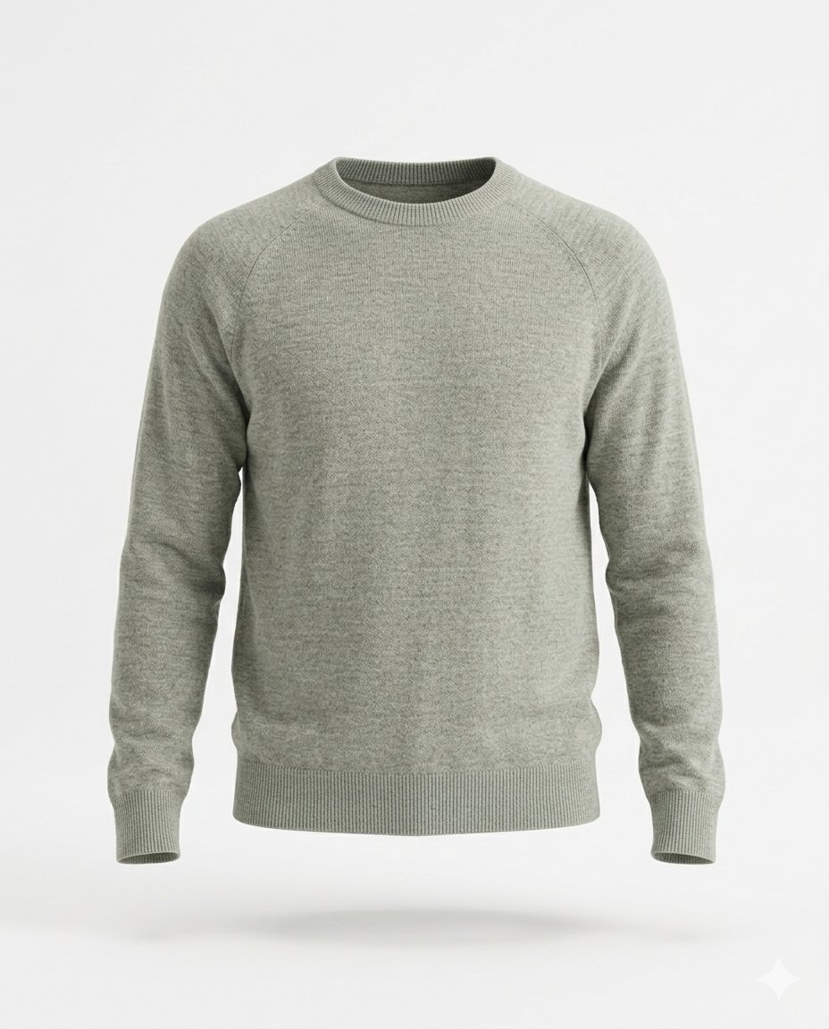 Pull Pullover à Manches Raglan en Maille de Laine Mérinos