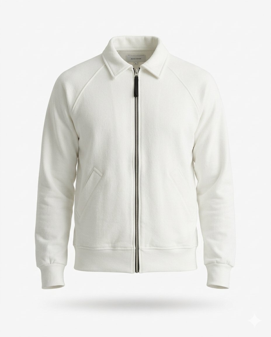 Veste de Survêtement en Molleton Blanc Premium