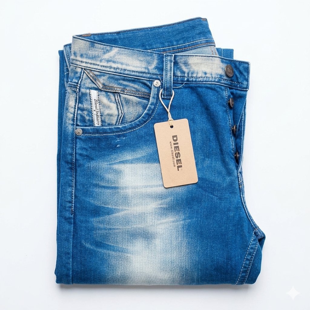 Jean Homme Coupe Droite – Bleu Moyen Délavé – Esprit Vintage et Décontracté
