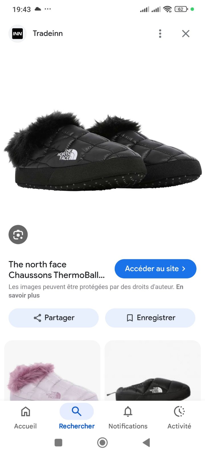 Pantoufles the North face   pour hommes et femmes
