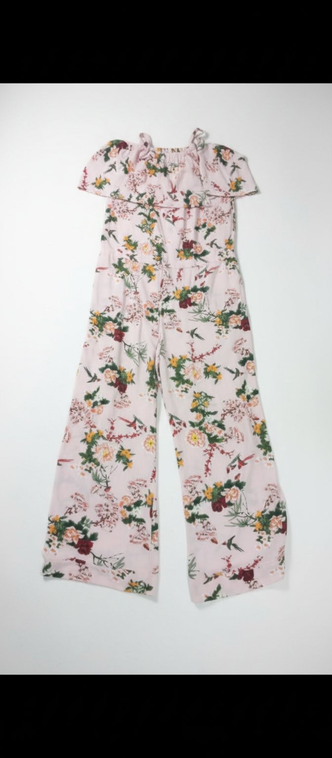 Combinaison fleurie rose – Coupe large & légère 🌸