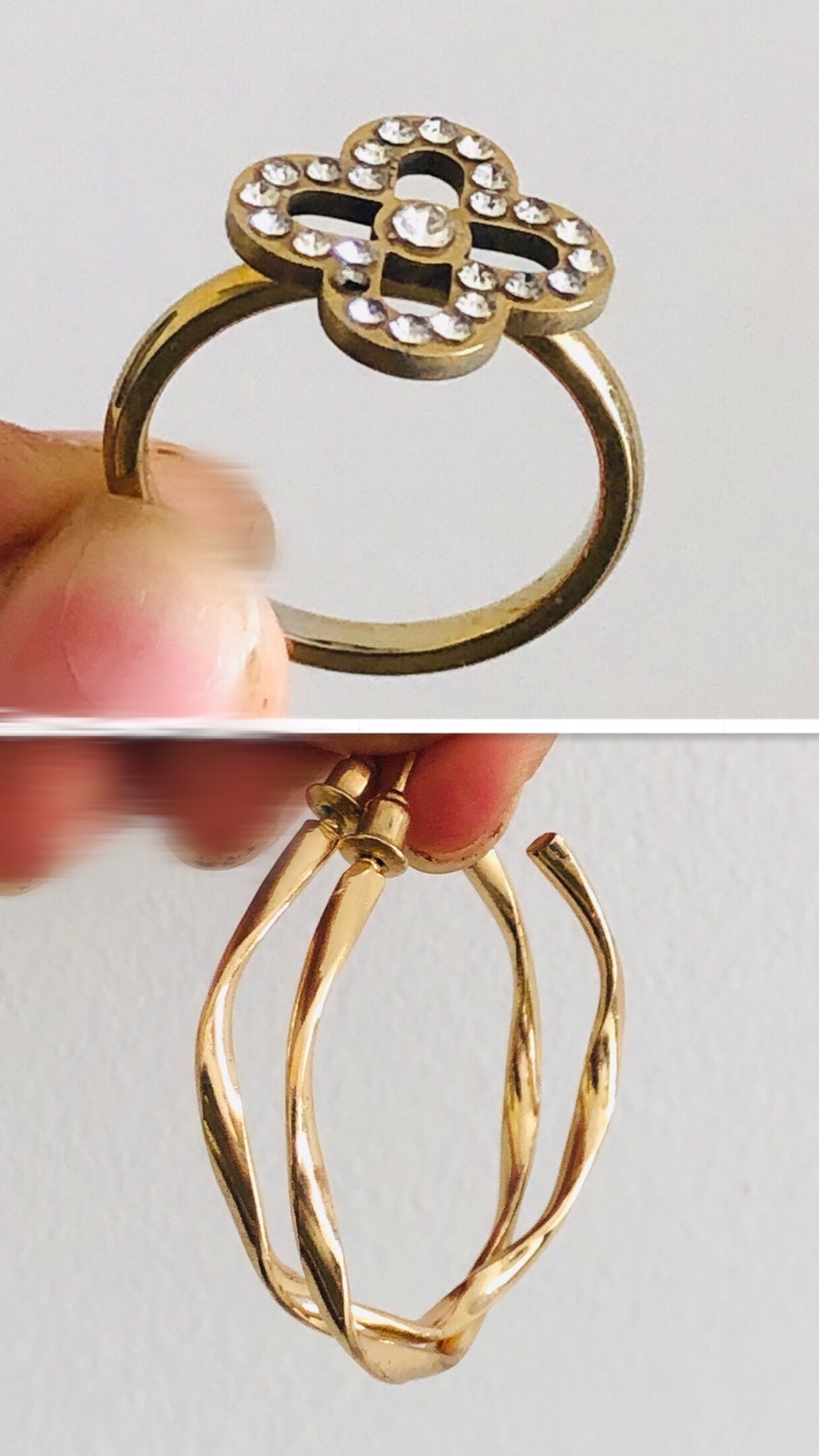 Bague et  boucele argent