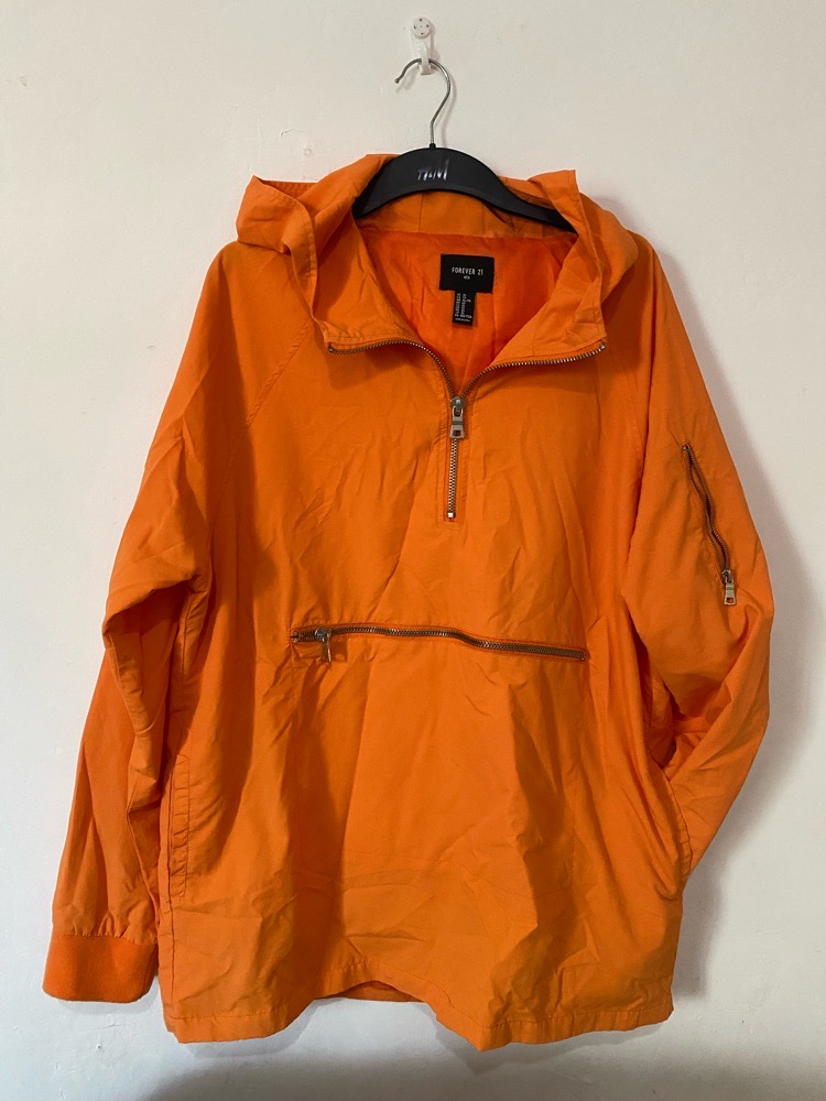 Veste Anorak Orange Vif M/L Capuche