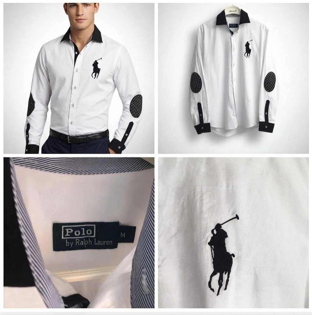 Chemise100% cotton a logo bleu marine Polo Ralph Lauren 
