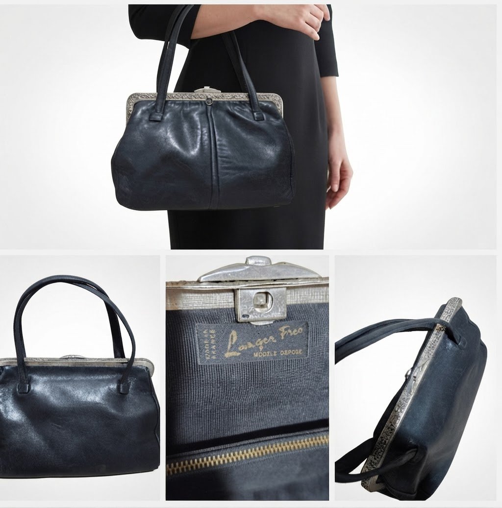 Sac à main cuir vintage de Langer Frass...