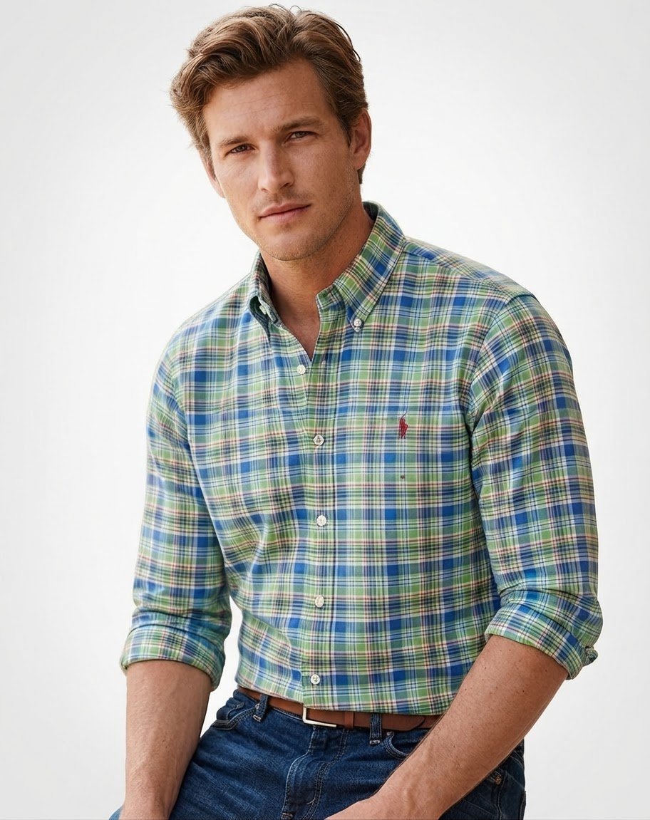 Chemise a logo Polo marron Ralph Lauren ..