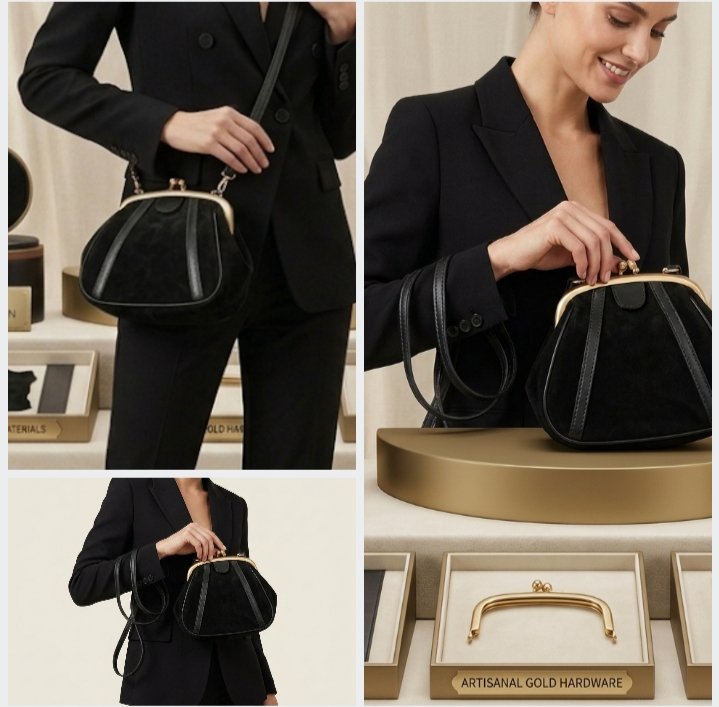 Sac à main vintage noir 🌷❤️💓❤️
