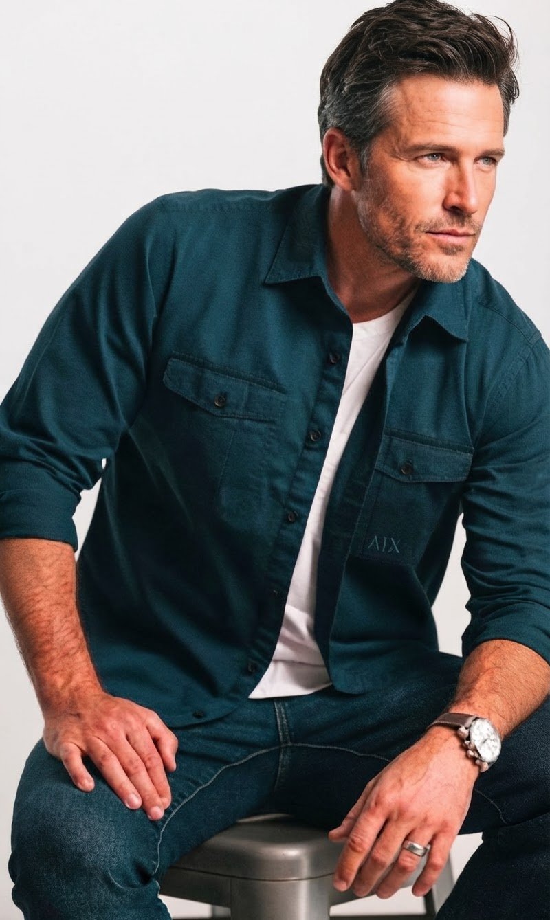 Chemise bleu marine de Armani Exchange .