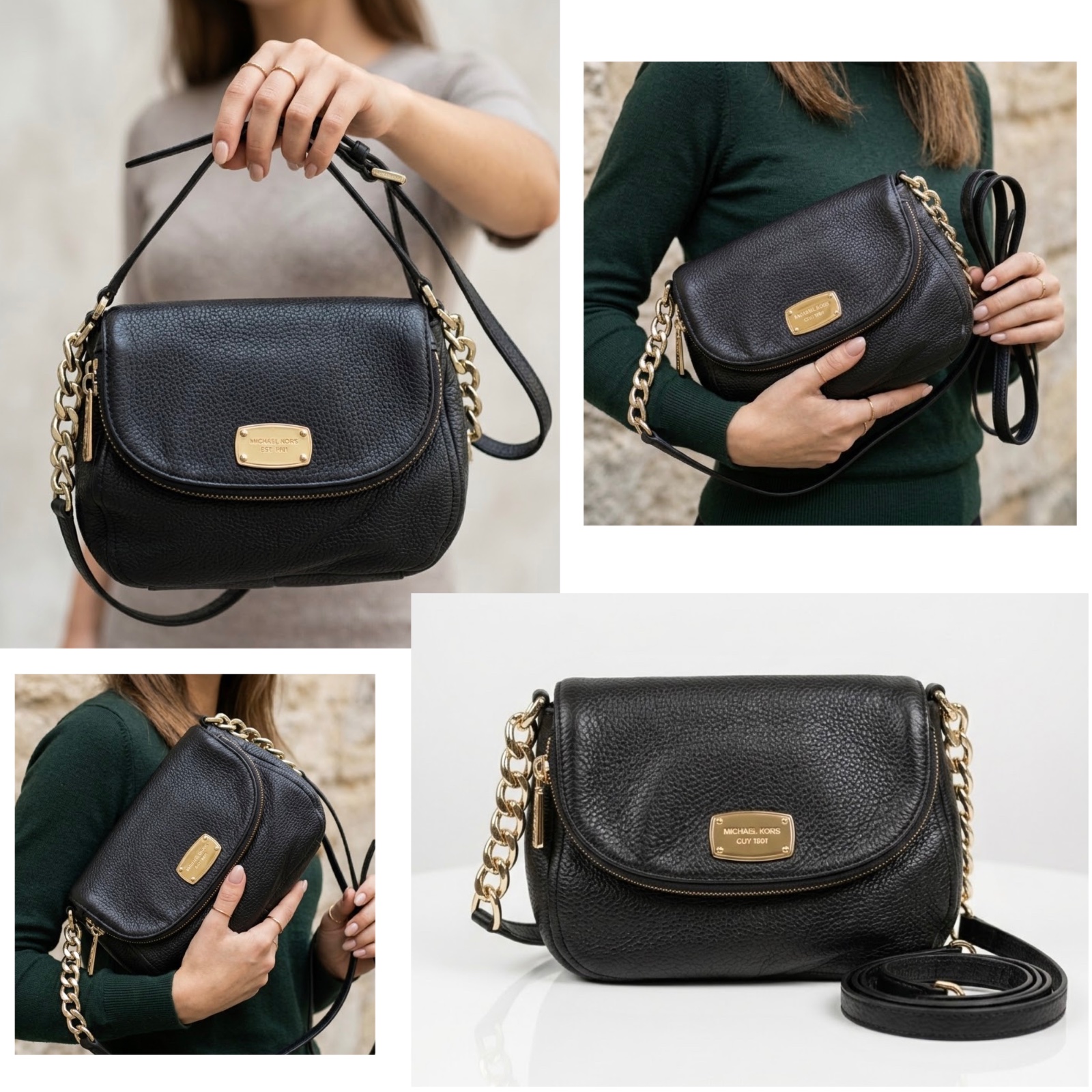Sac à bandoulière en cuir véritable Mickel Kors 🖤🖤🖤