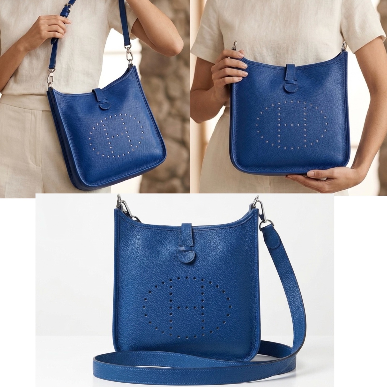 Sac à bandoulière bleu cuir 🎉🌷❤️💕💖..