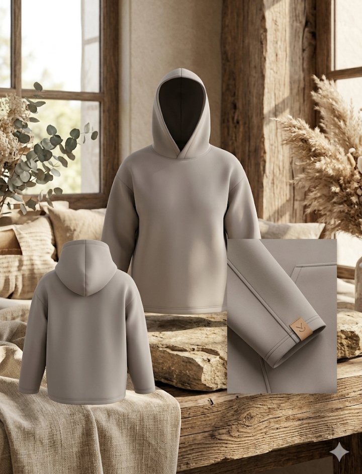 Hoodie Premium Minimaliste Greige