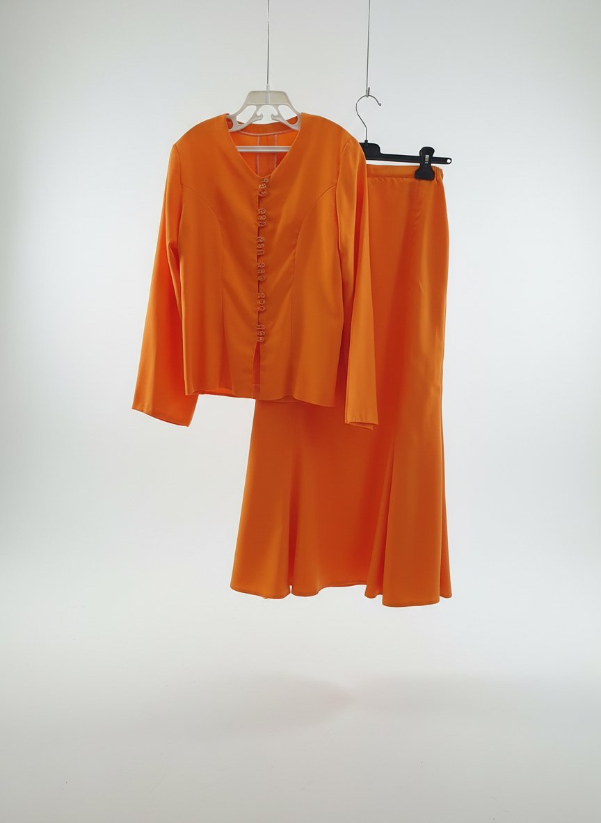 Ensemble orangée, jupe + veste 