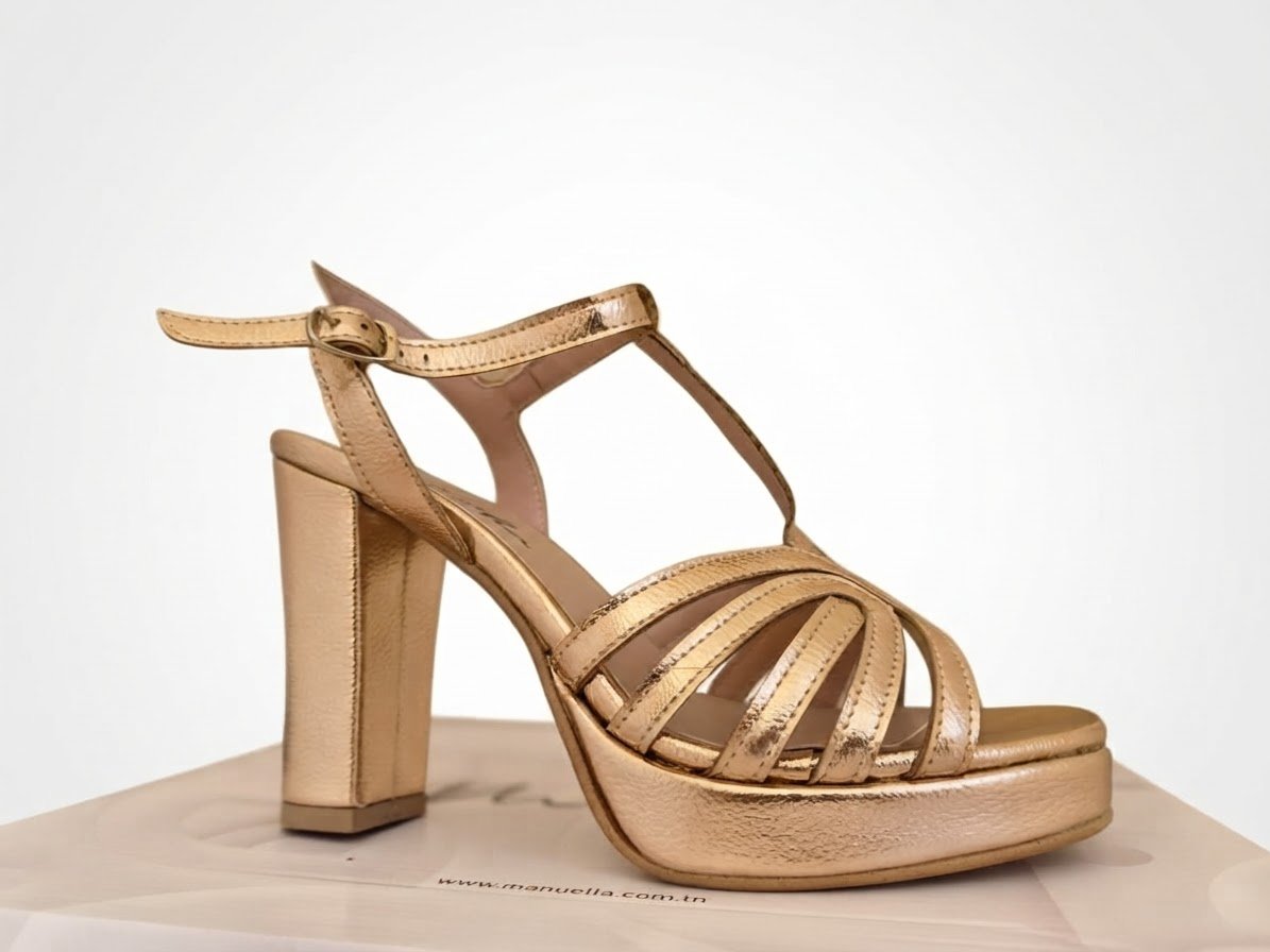 Sandale couleur cuivre 