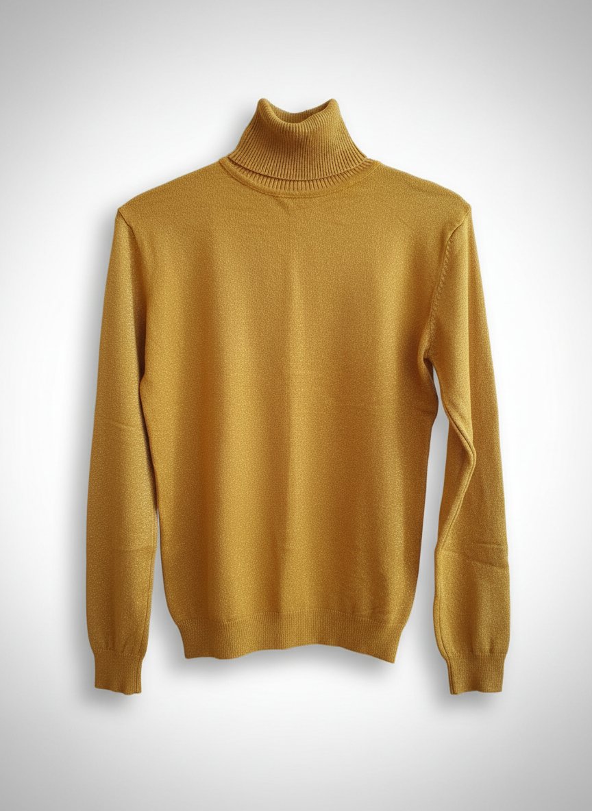 Pull jaune col montant 