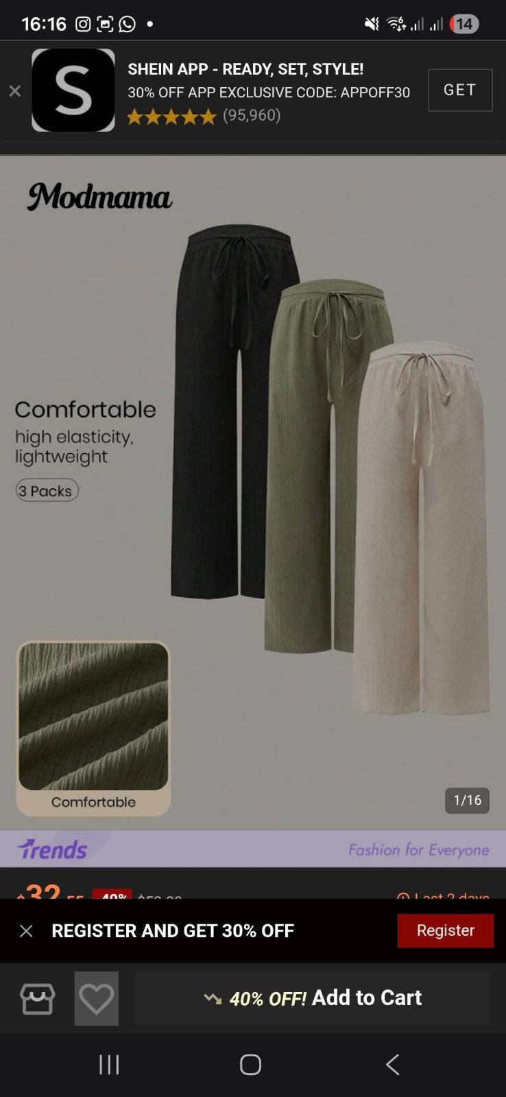 Lot de pantalons 