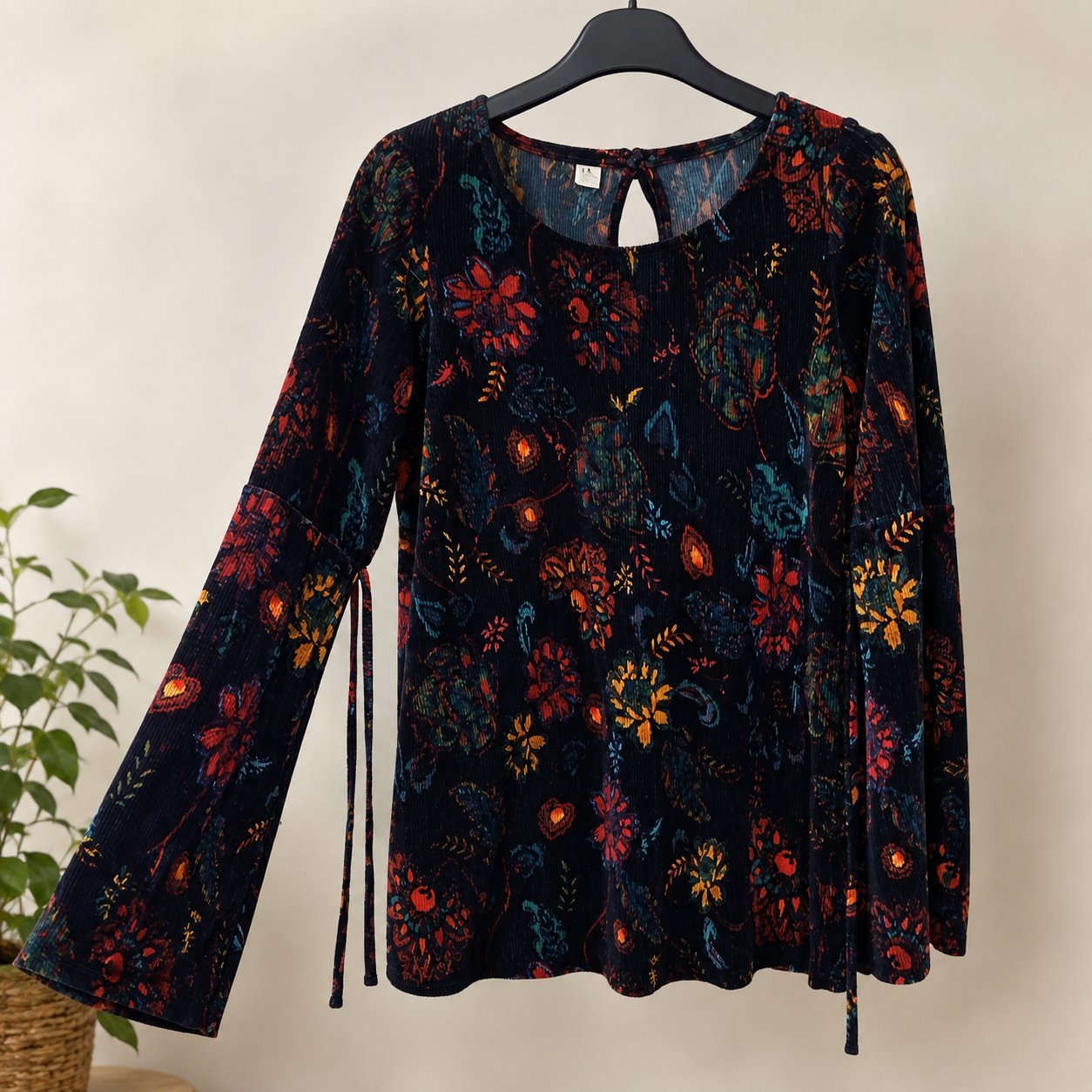 Blouse fleurie élégante à manches longues – Motif coloré 