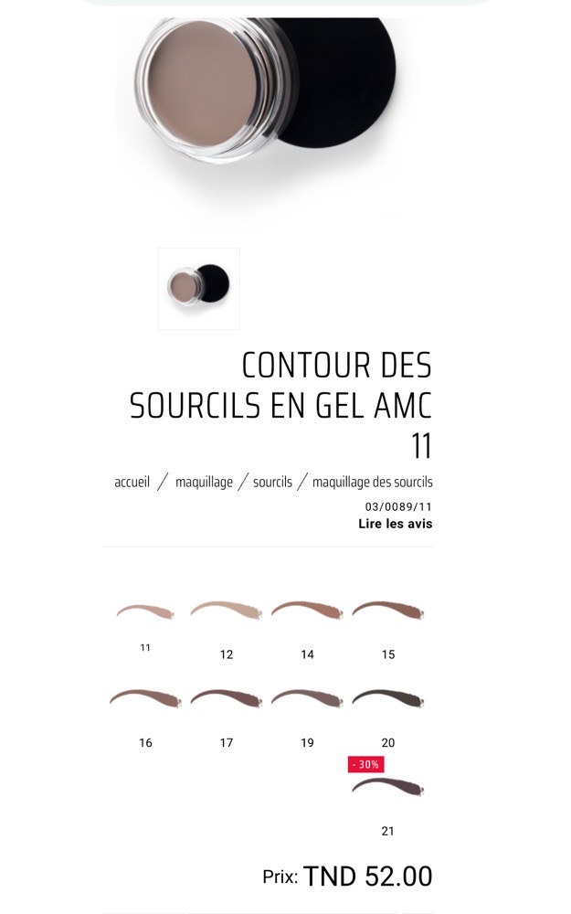 Contour des sourcils
