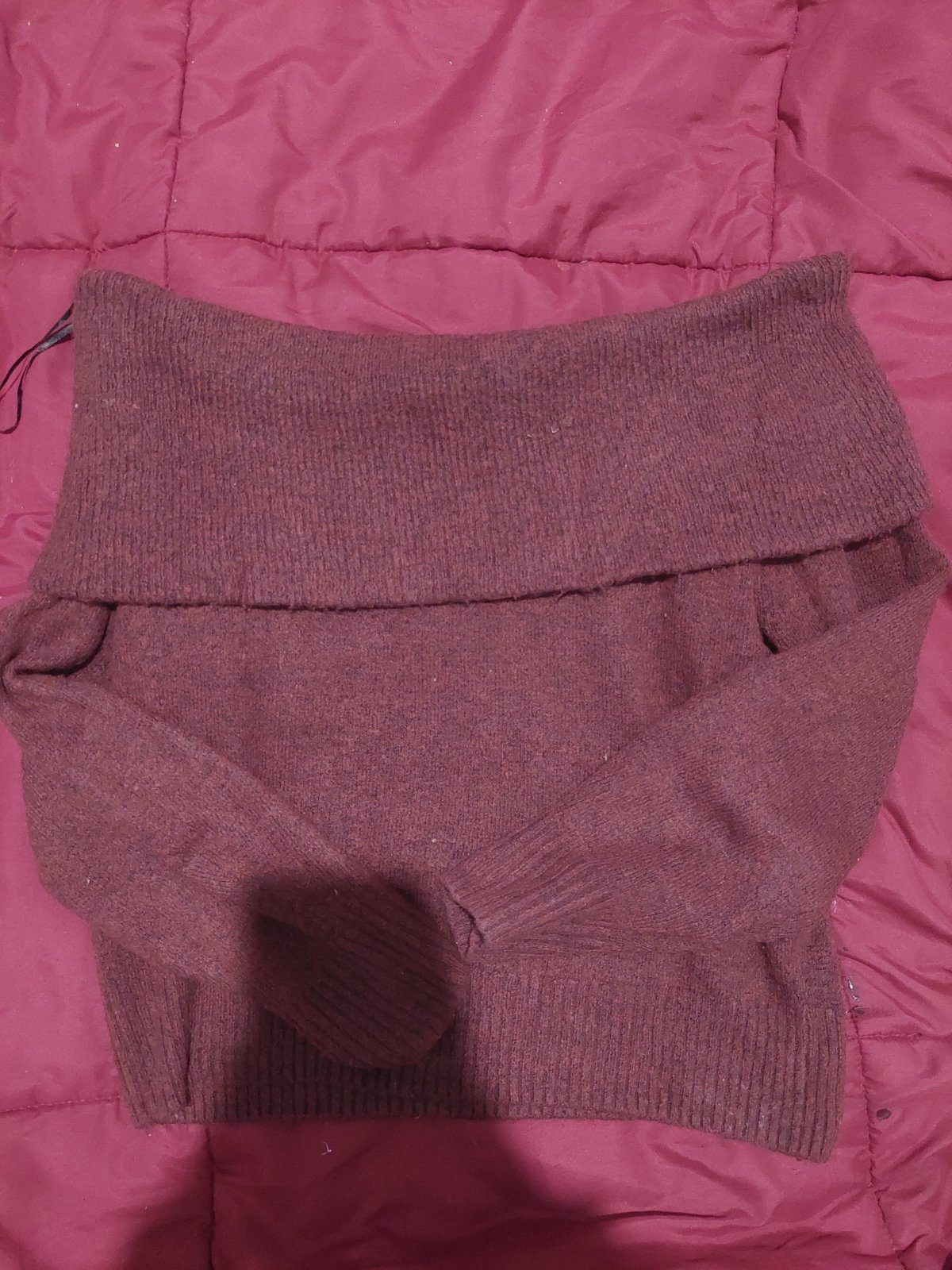 Pull laine colle bateau burgandy