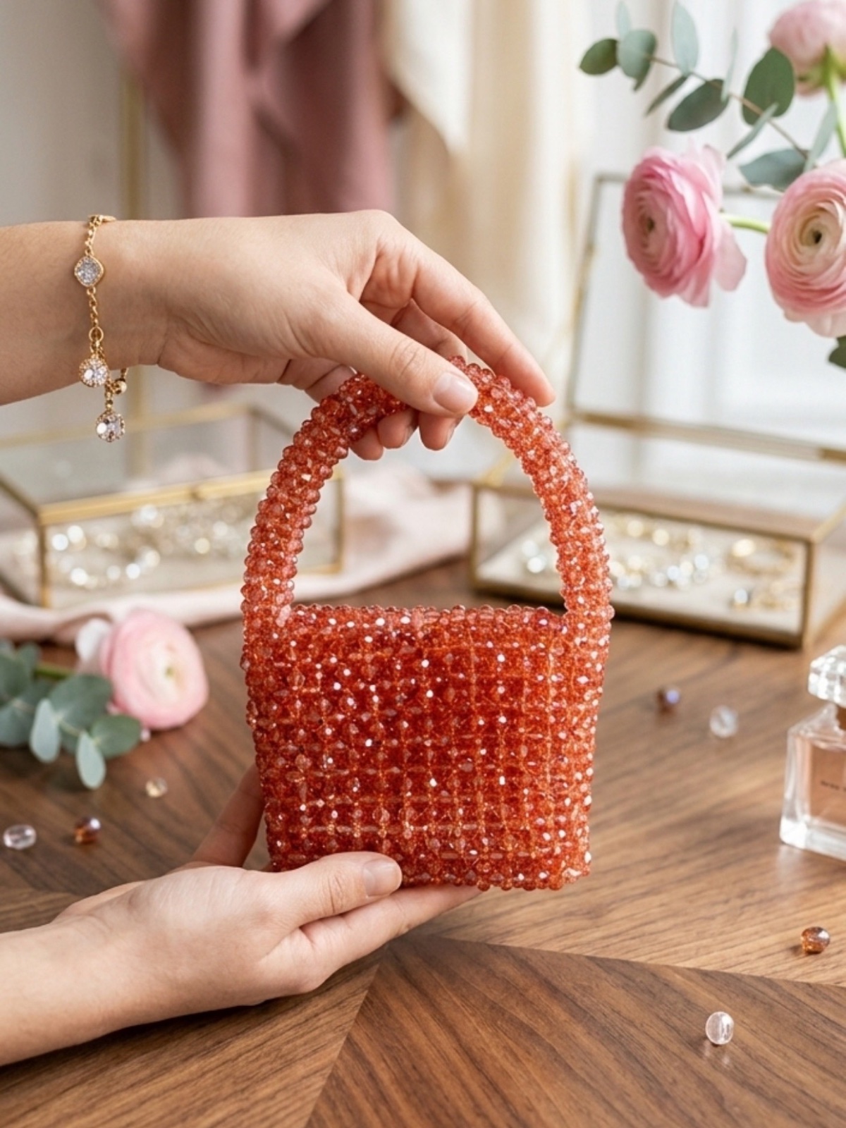 Mini sac en cristal