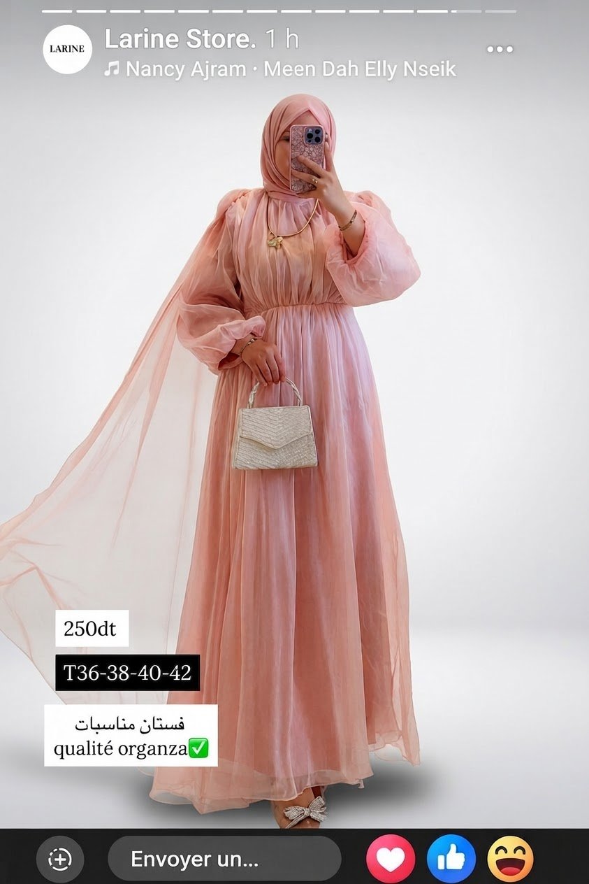 Robe rose organza