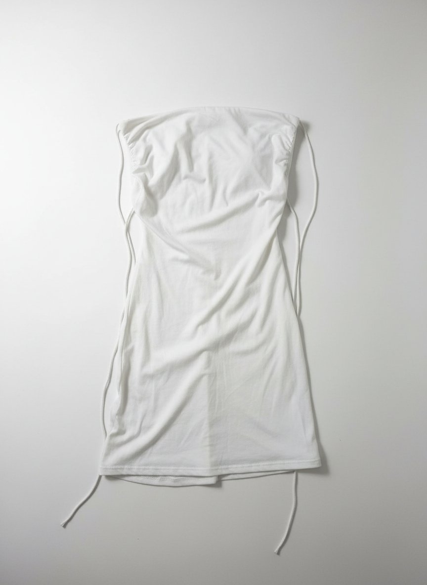 Robe courte blanche sans dos 