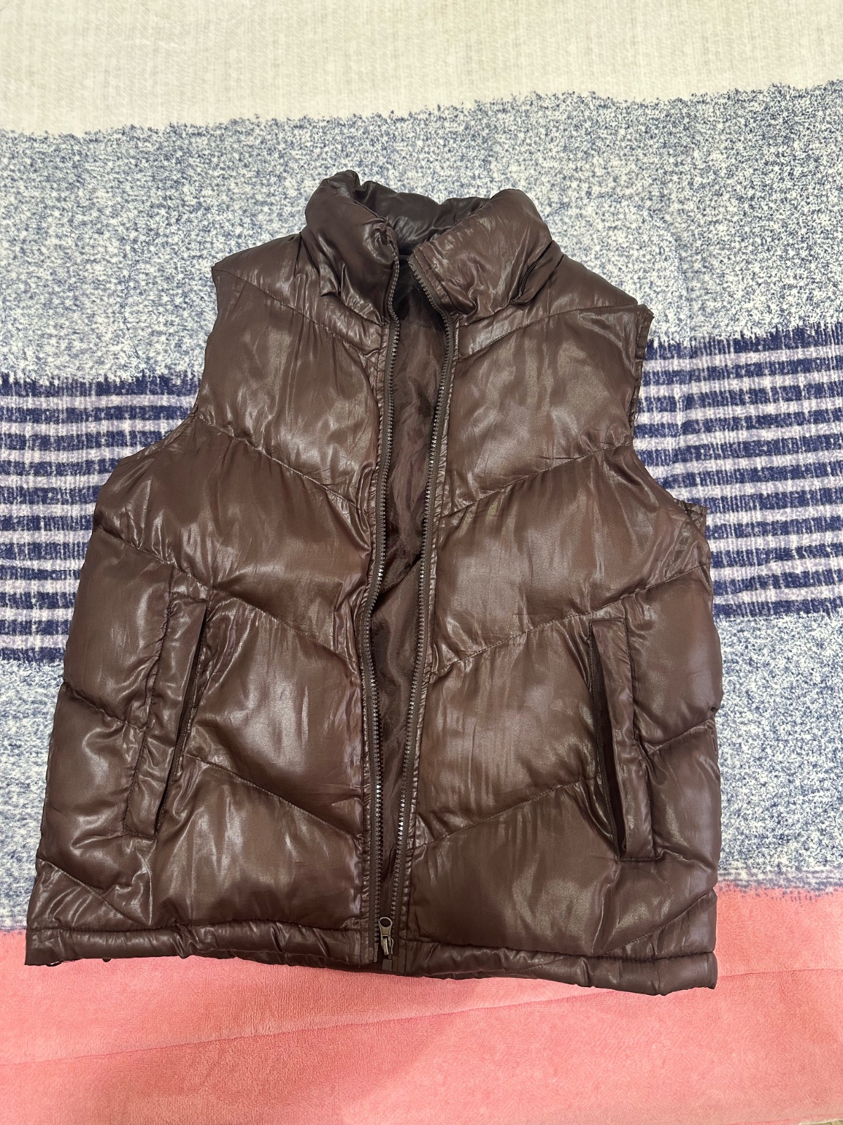 Doudoune marron brillant jamais porté