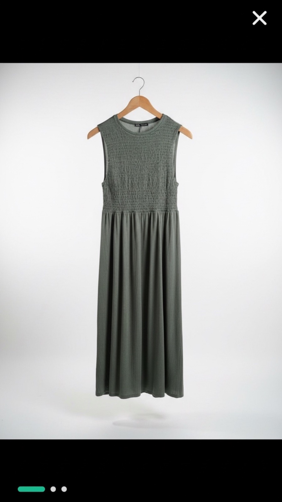 Robe zara midi vert militaire taille M/L 