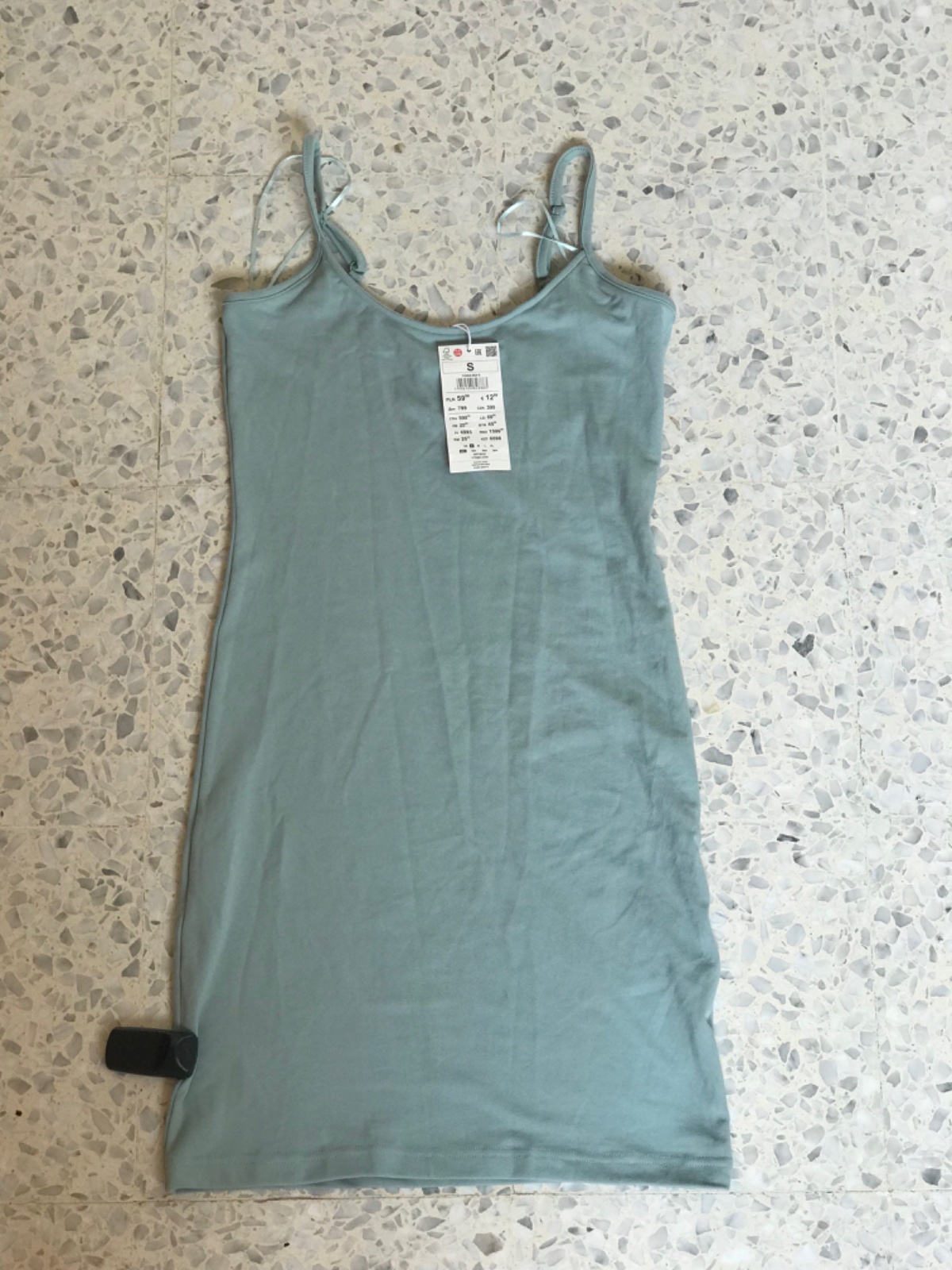 Robe vert pastel coton moulante taille s/m 