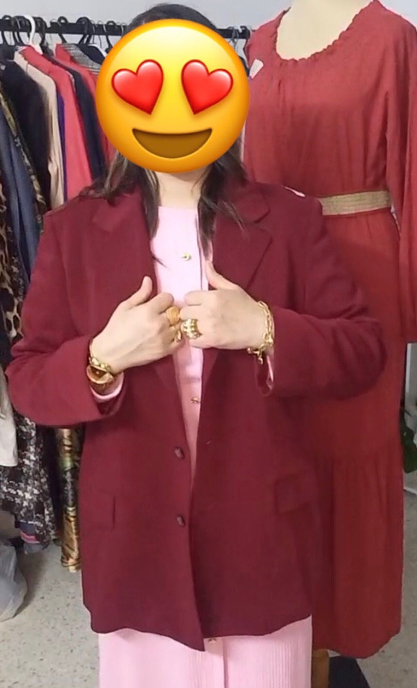 Blazer longue rouge bordeaux taille 46/48