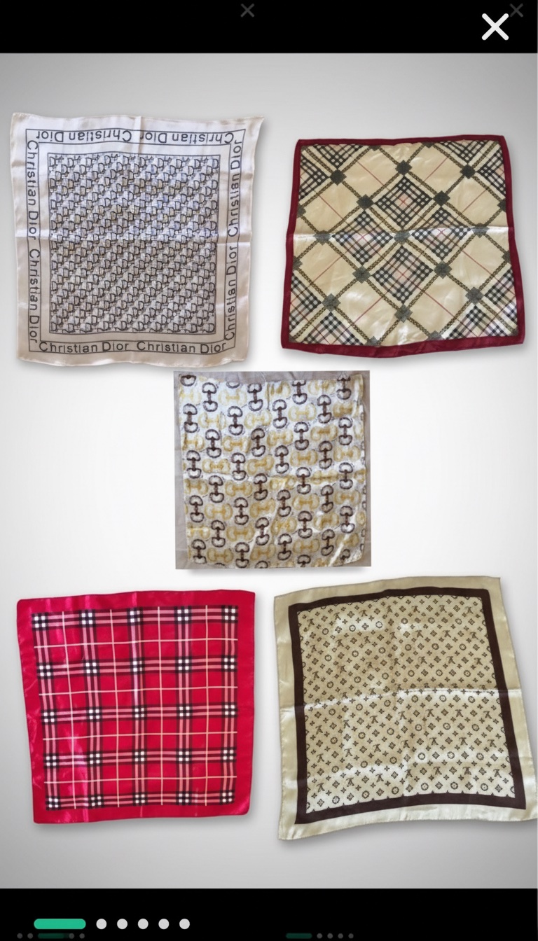 Pack de 5 foulards carré 