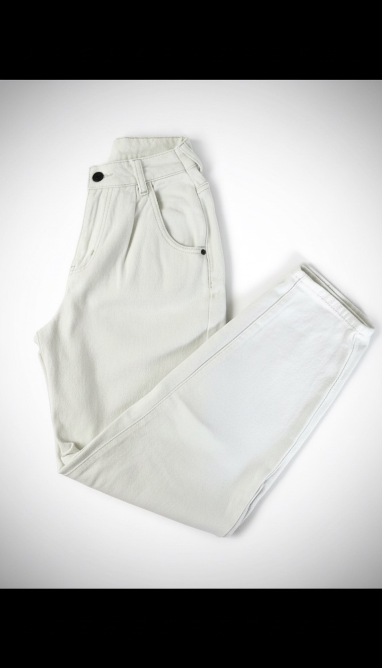 Pantalon blanc sale mom fit 