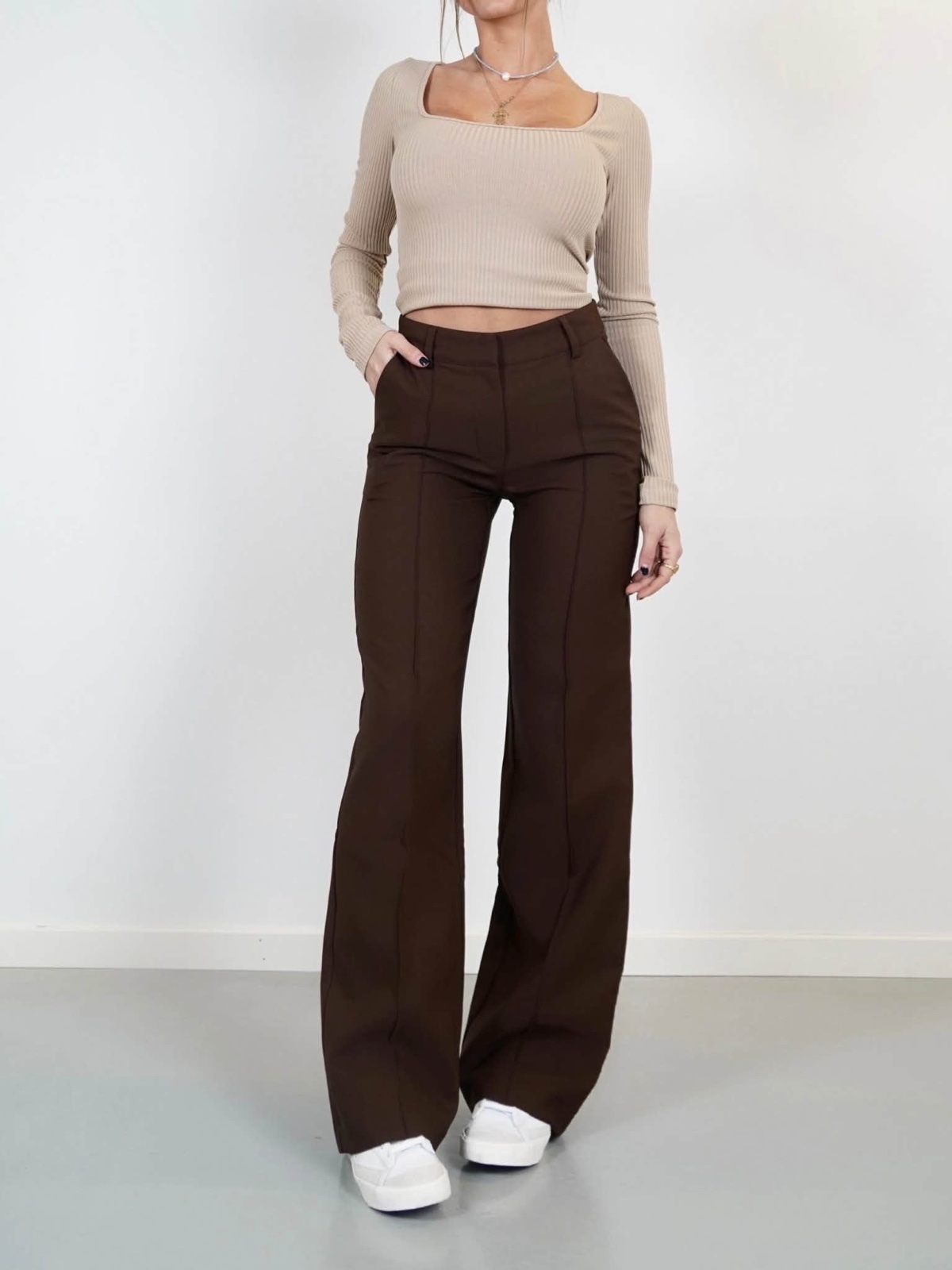 Pantalon marron large 