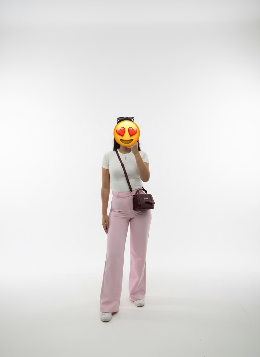 Pantalon large rose bonbon 