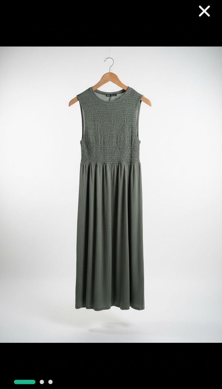 Robe vert olive ZARA midi taille M/L