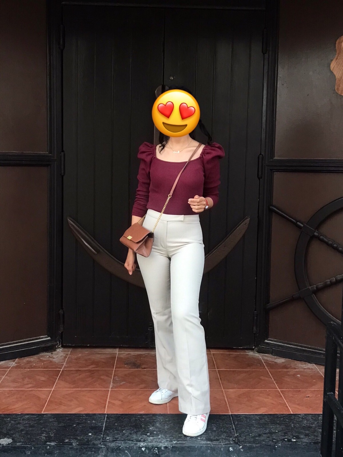 Pantalon beige patte d'éléphant 