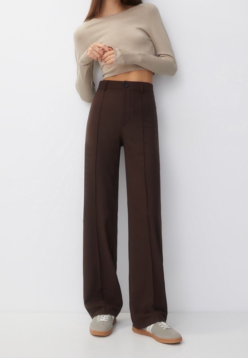 Pantalon marron large 
