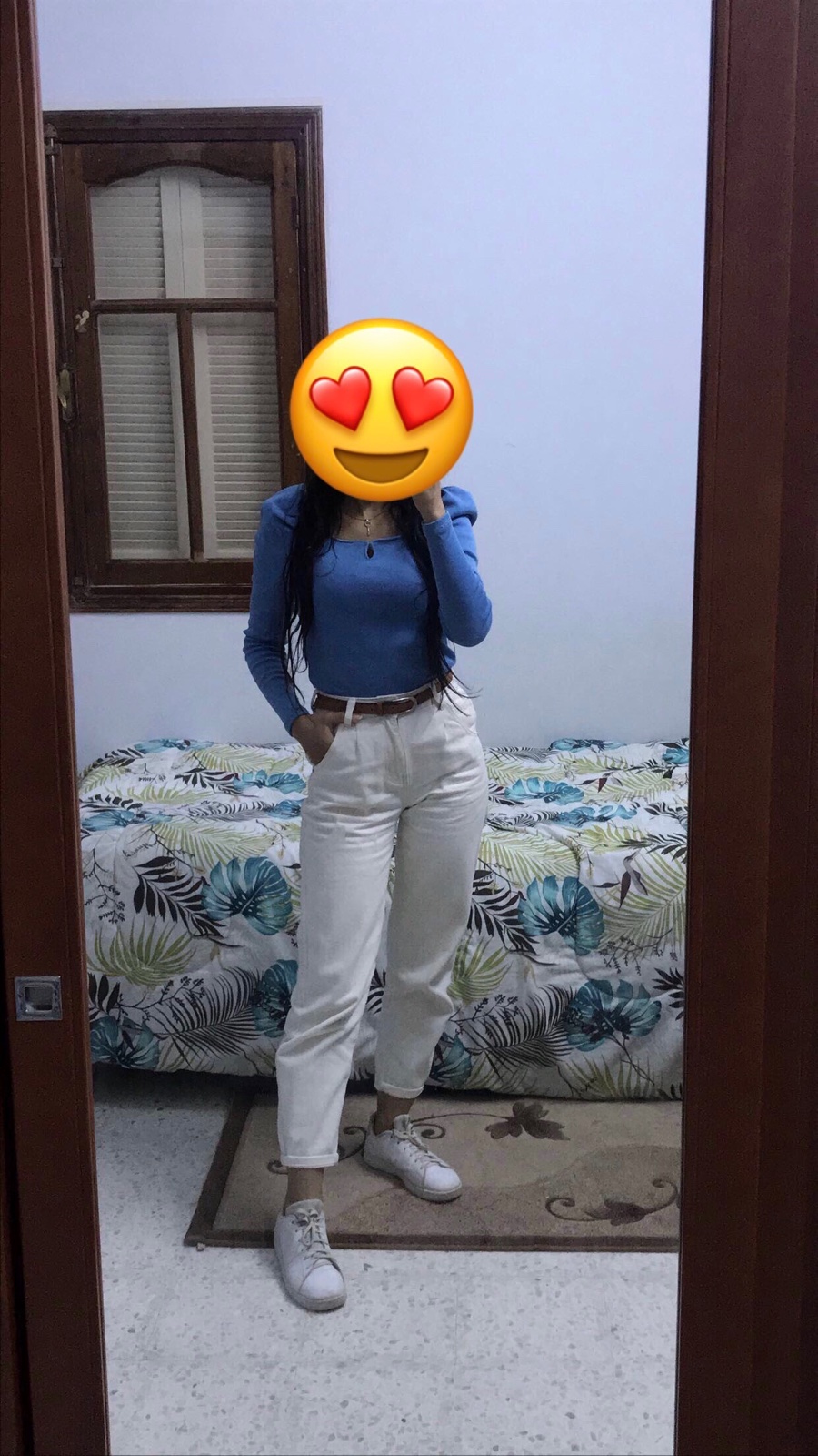 Pantalon blanc cassé Mom fit 