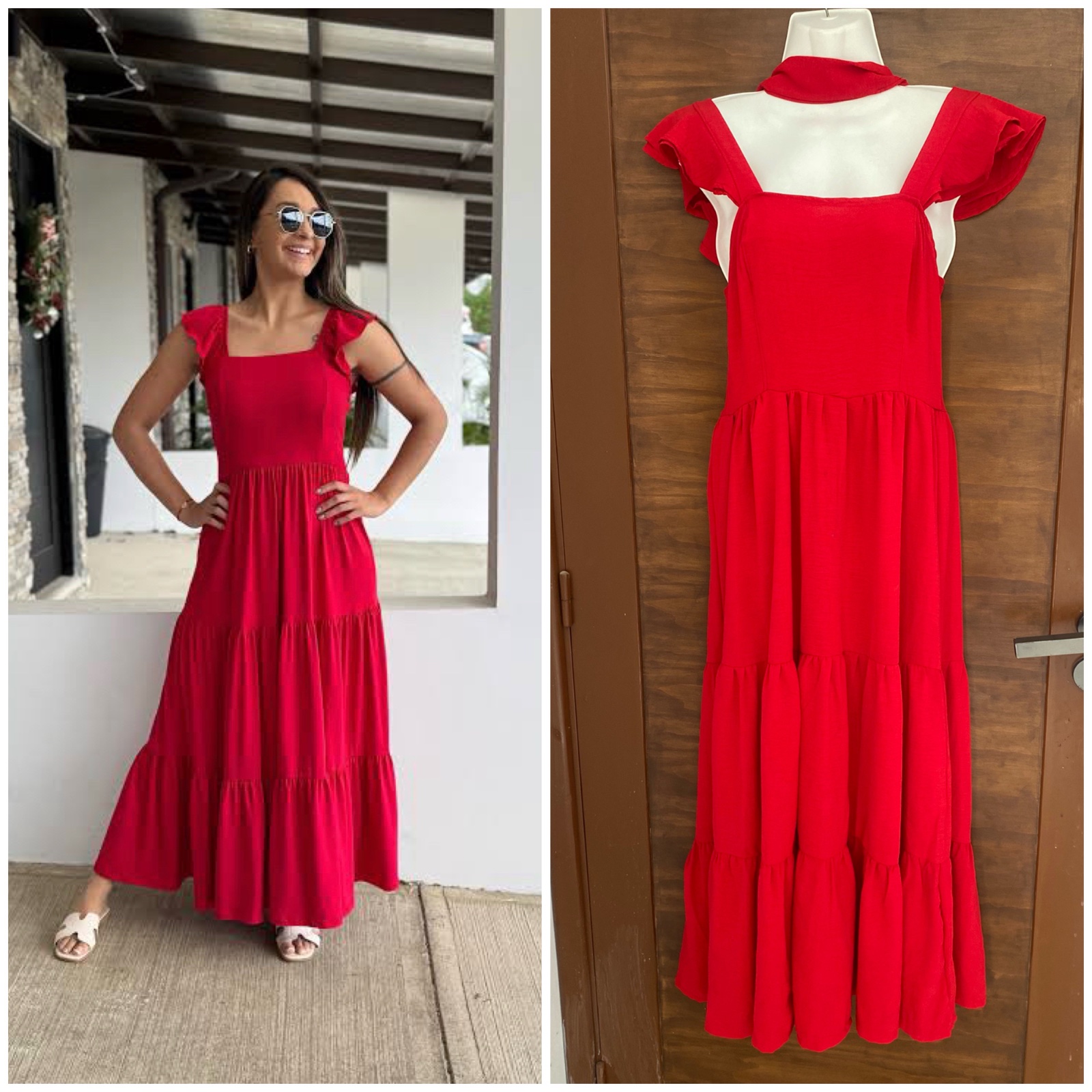 Robe longue rouge
