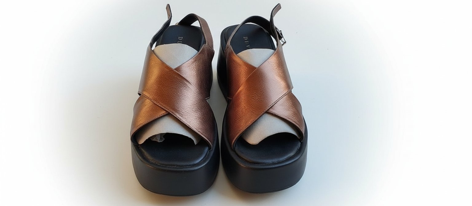 Sandales a plateforme bronze