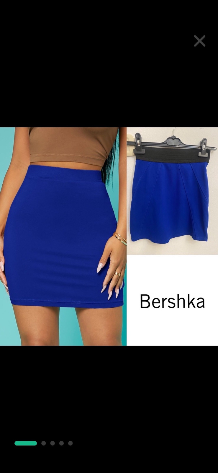 Jupe bleu Bershka