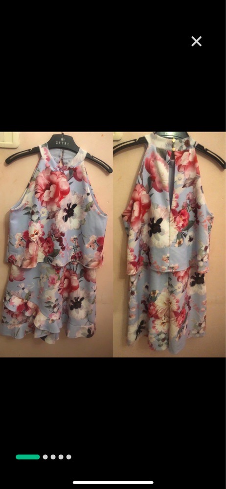 Combinaison short fleuri 