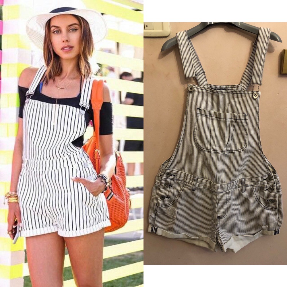 salopette short rayé 