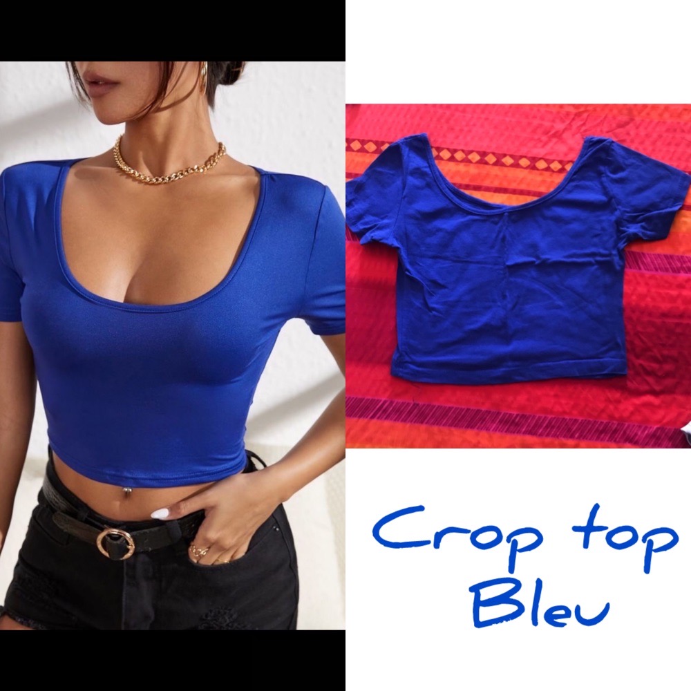 Crop top bleu